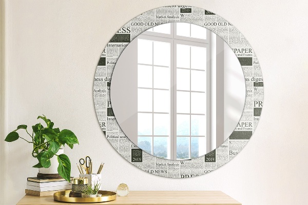 Miroir rond imprimé Modèle des journaux