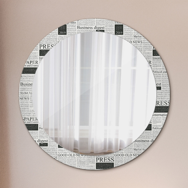 Miroir rond imprimé Modèle des journaux