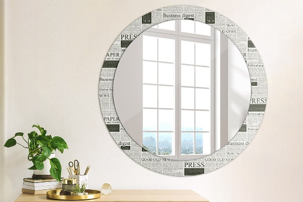 Miroir rond imprimé Modèle des journaux