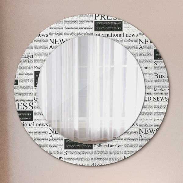 Miroir rond imprimé Modèle des journaux