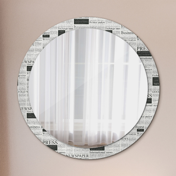 Miroir rond imprimé Modèle des journaux