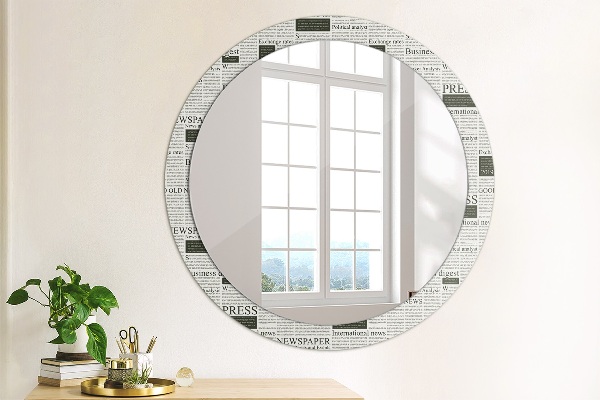 Miroir rond imprimé Modèle des journaux