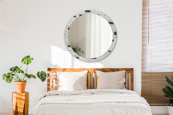 Miroir rond imprimé Modèle des journaux