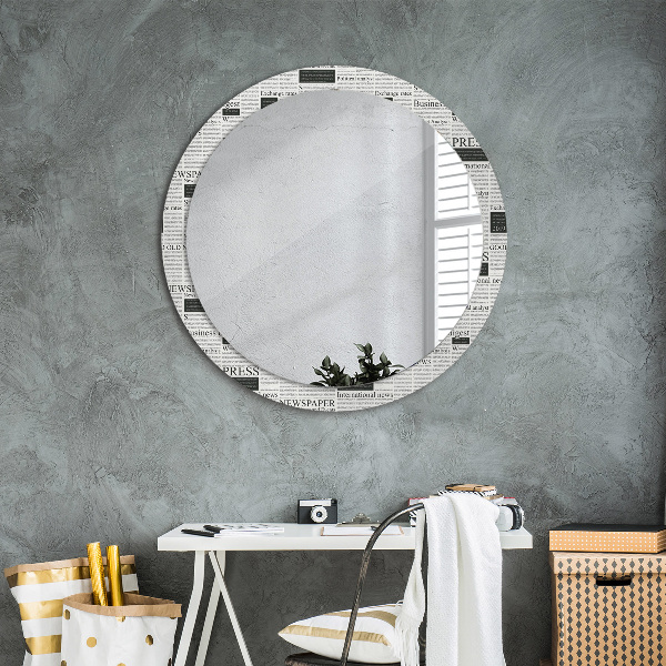 Miroir rond imprimé Modèle des journaux