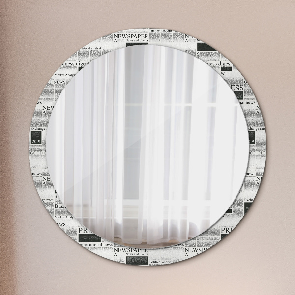 Miroir rond imprimé Modèle des journaux