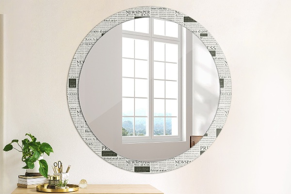 Miroir rond imprimé Modèle des journaux