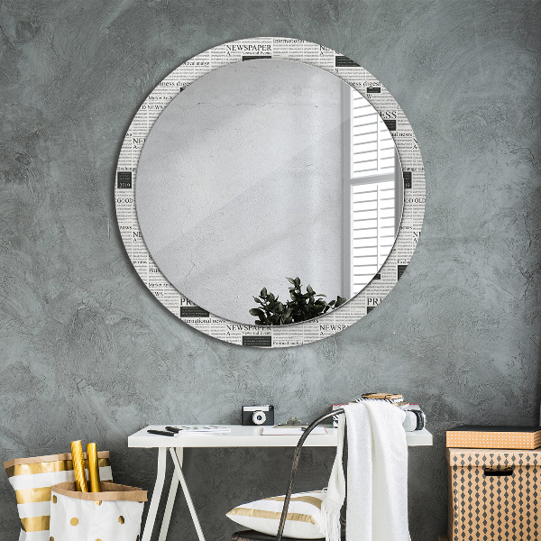 Miroir rond imprimé Modèle des journaux