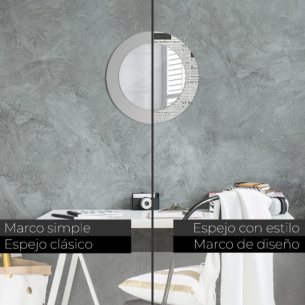 Miroir rond imprimé Modèle des journaux