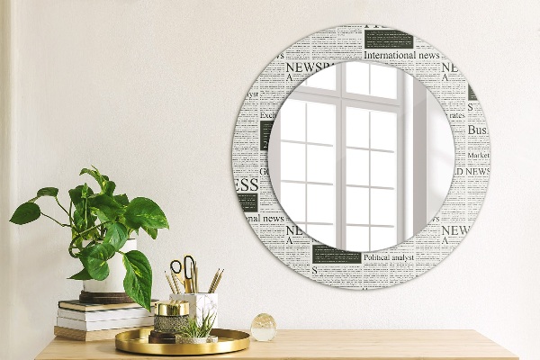 Miroir rond imprimé Modèle des journaux