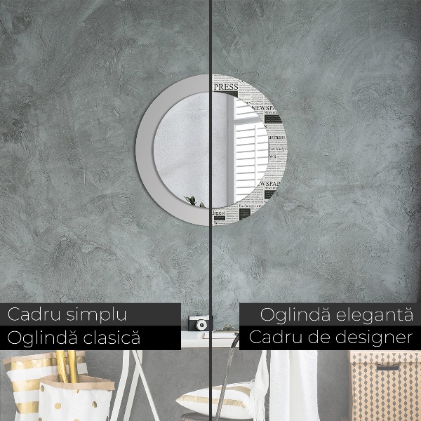 Miroir rond imprimé Modèle des journaux