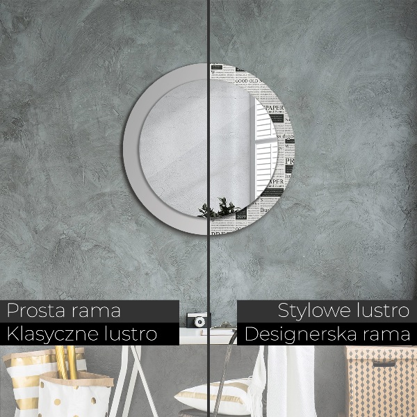Miroir rond imprimé Modèle des journaux