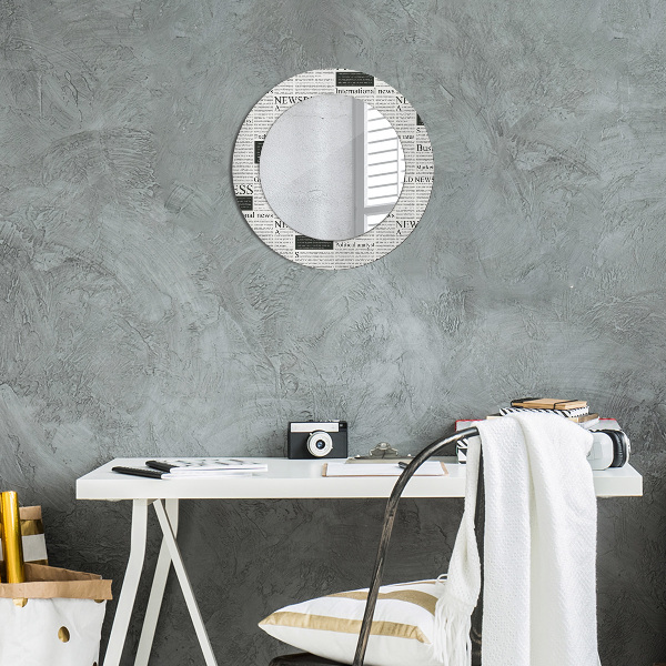 Miroir rond imprimé Modèle des journaux