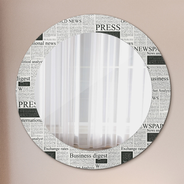 Miroir rond imprimé Modèle des journaux