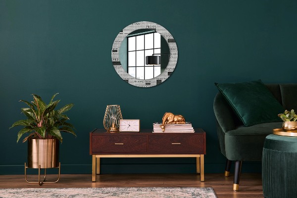 Miroir rond imprimé Modèle des journaux