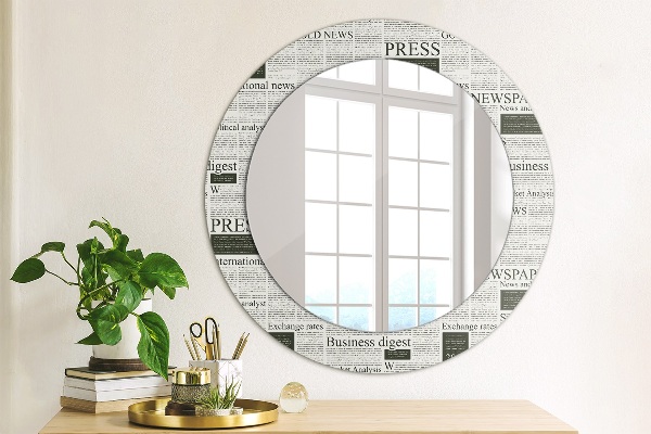 Miroir rond imprimé Modèle des journaux