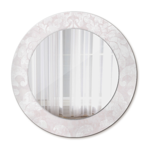 Miroir rond imprimé Texture roccoco délicate
