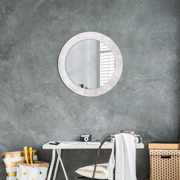 Miroir rond imprimé Texture roccoco délicate