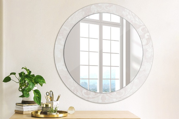 Miroir rond imprimé Texture roccoco délicate