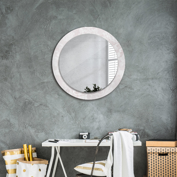 Miroir rond imprimé Texture roccoco délicate
