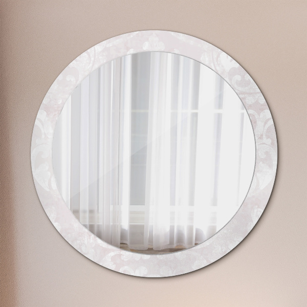Miroir rond imprimé Texture roccoco délicate