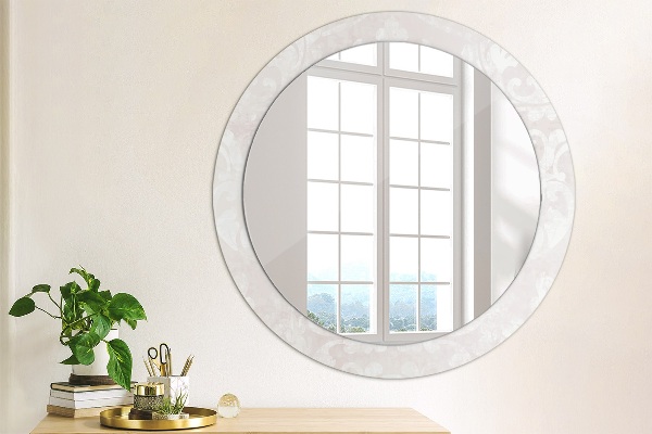 Miroir rond imprimé Texture roccoco délicate