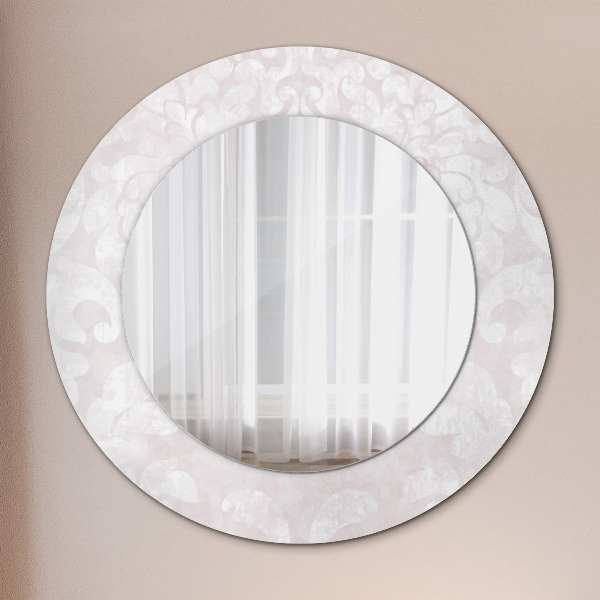 Miroir rond imprimé Texture roccoco délicate