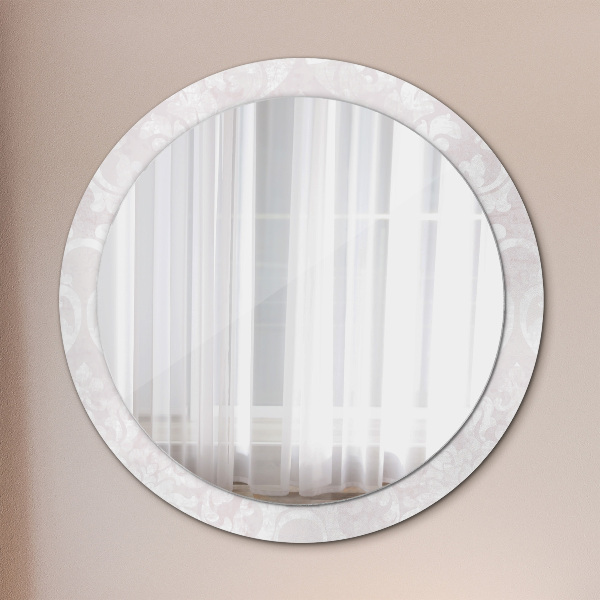 Miroir rond imprimé Texture roccoco délicate