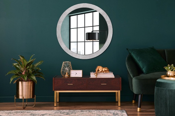 Miroir rond imprimé Texture roccoco délicate