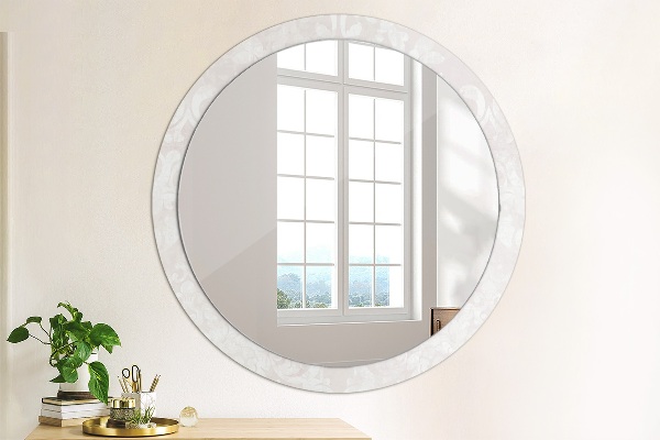 Miroir rond imprimé Texture roccoco délicate