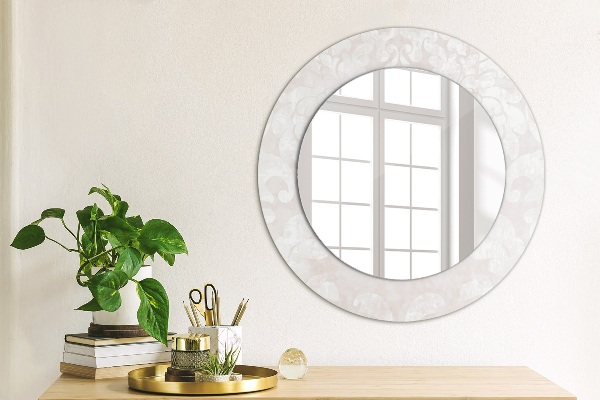 Miroir rond imprimé Texture roccoco délicate