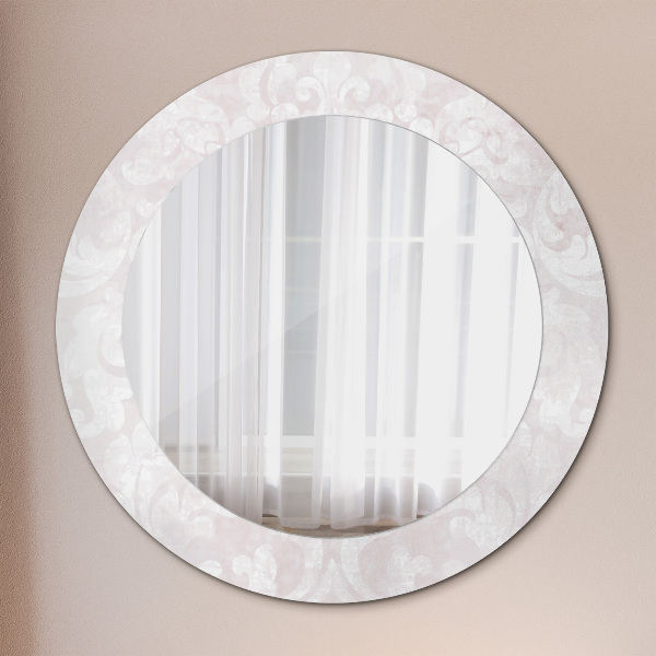 Miroir rond imprimé Texture roccoco délicate
