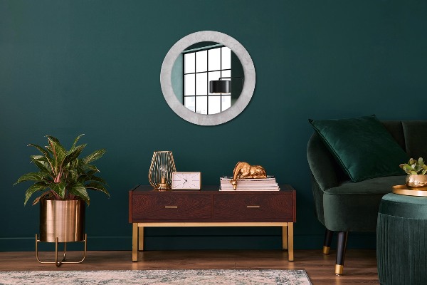 Miroir rond imprimé Texture roccoco délicate