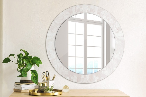Miroir rond imprimé Texture roccoco délicate