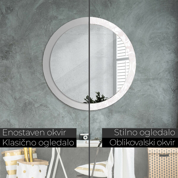 Miroir rond imprimé Texture roccoco délicate