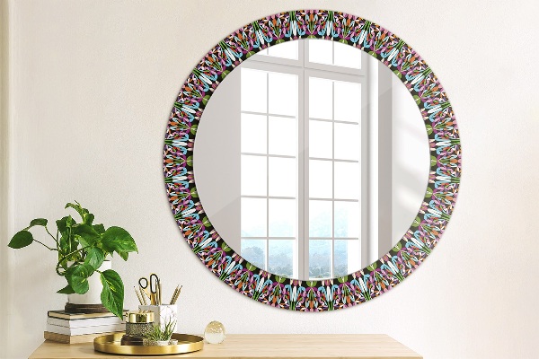 Miroir rond imprimé Modèle de mandala psychédélique