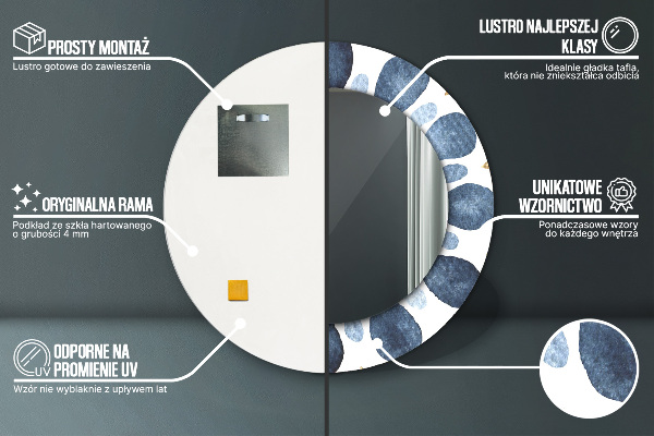 Miroir rond imprimé Mandala de la lune