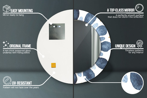Miroir rond imprimé Mandala de la lune