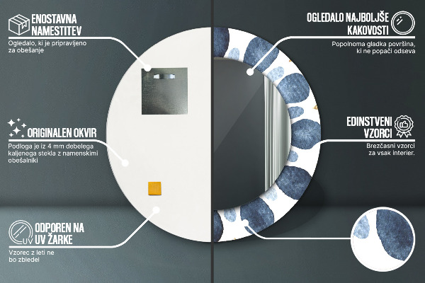 Miroir rond imprimé Mandala de la lune