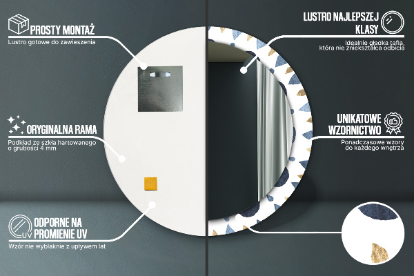 Miroir rond imprimé Mandala de la lune