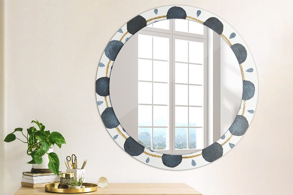 Miroir rond imprimé Mandala de la lune