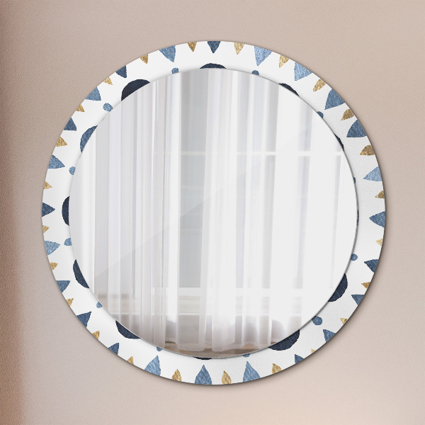 Miroir rond imprimé Mandala de la lune