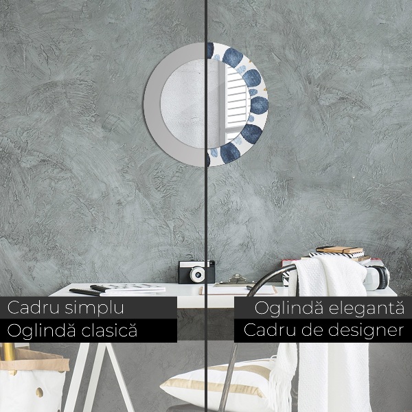 Miroir rond imprimé Mandala de la lune