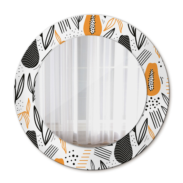 Miroir rond imprimé Modèle papai