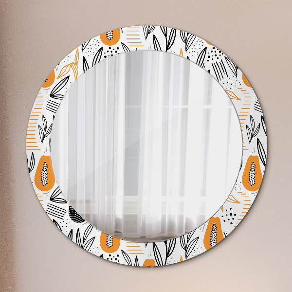 Miroir rond imprimé Modèle papai