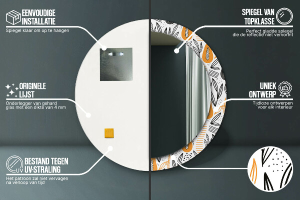 Miroir rond imprimé Modèle papai