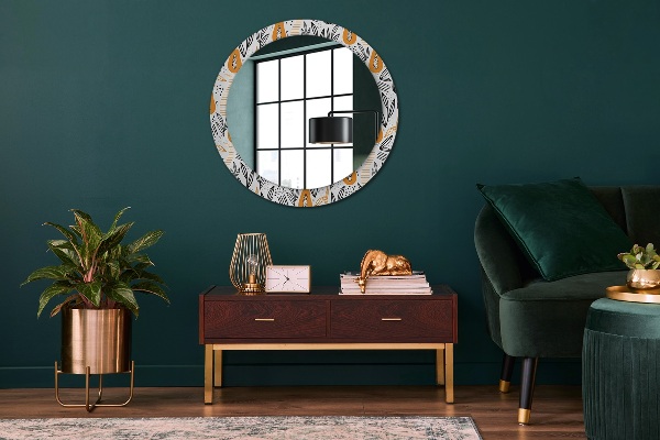 Miroir rond imprimé Modèle papai