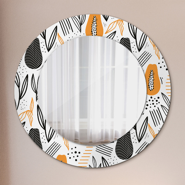 Miroir rond imprimé Modèle papai