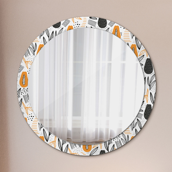 Miroir rond imprimé Modèle papai