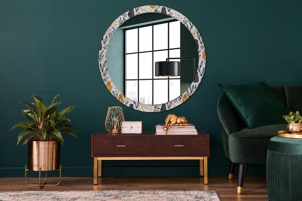 Miroir rond imprimé Modèle papai