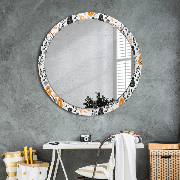 Miroir rond imprimé Modèle papai